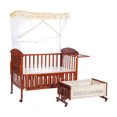 Baby Wooden Bed with Mosquito net , swing MWB6017