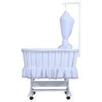 European style natural wood baby crib baby cot with mosquito net #CWC5418