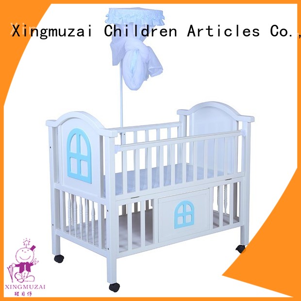 European Style All Wood Crib Color For Baby Xingmuzai