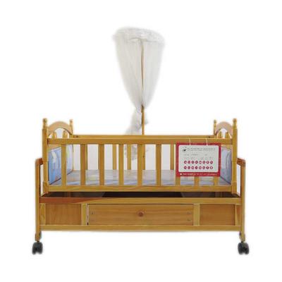 Burlywood baby wooden bed with drawer CWC5370