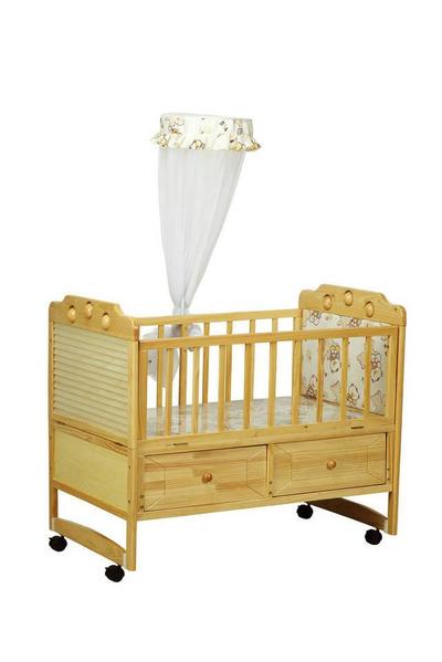 Eco-friendly no painting wooden baby bed MWC5343