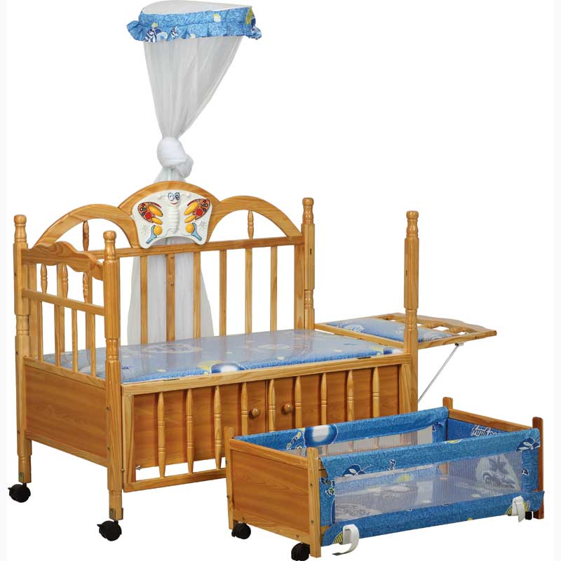 Eco-friendly painting wooden bed with swing CWC5283