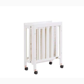 Foldable white baby wooden bed/ cribs 5460-3