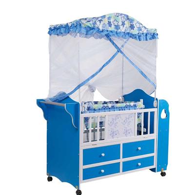 Classic wooden baby bed/ cribs blue color 5356