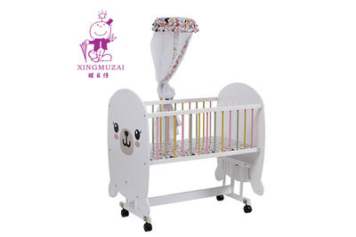 Best wooden baby bed design with net for sale