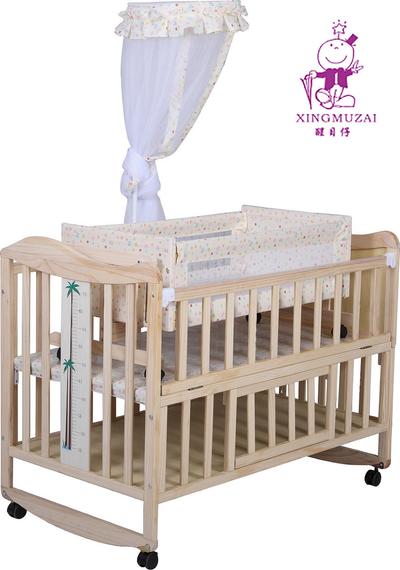 pine wood baby bed with cradle 5452
