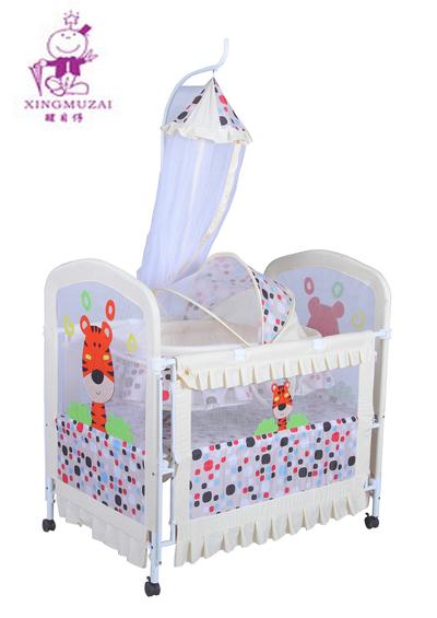 Modern metal baby bed, baby crib with mosquito net