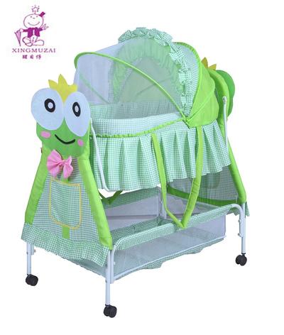 Portable metal baby cribs, baby cot with wheel 9787