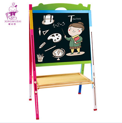 Folding Adjustable Double-sided Multifunctional Drawing Board Children Toy Wooden Drawing Board